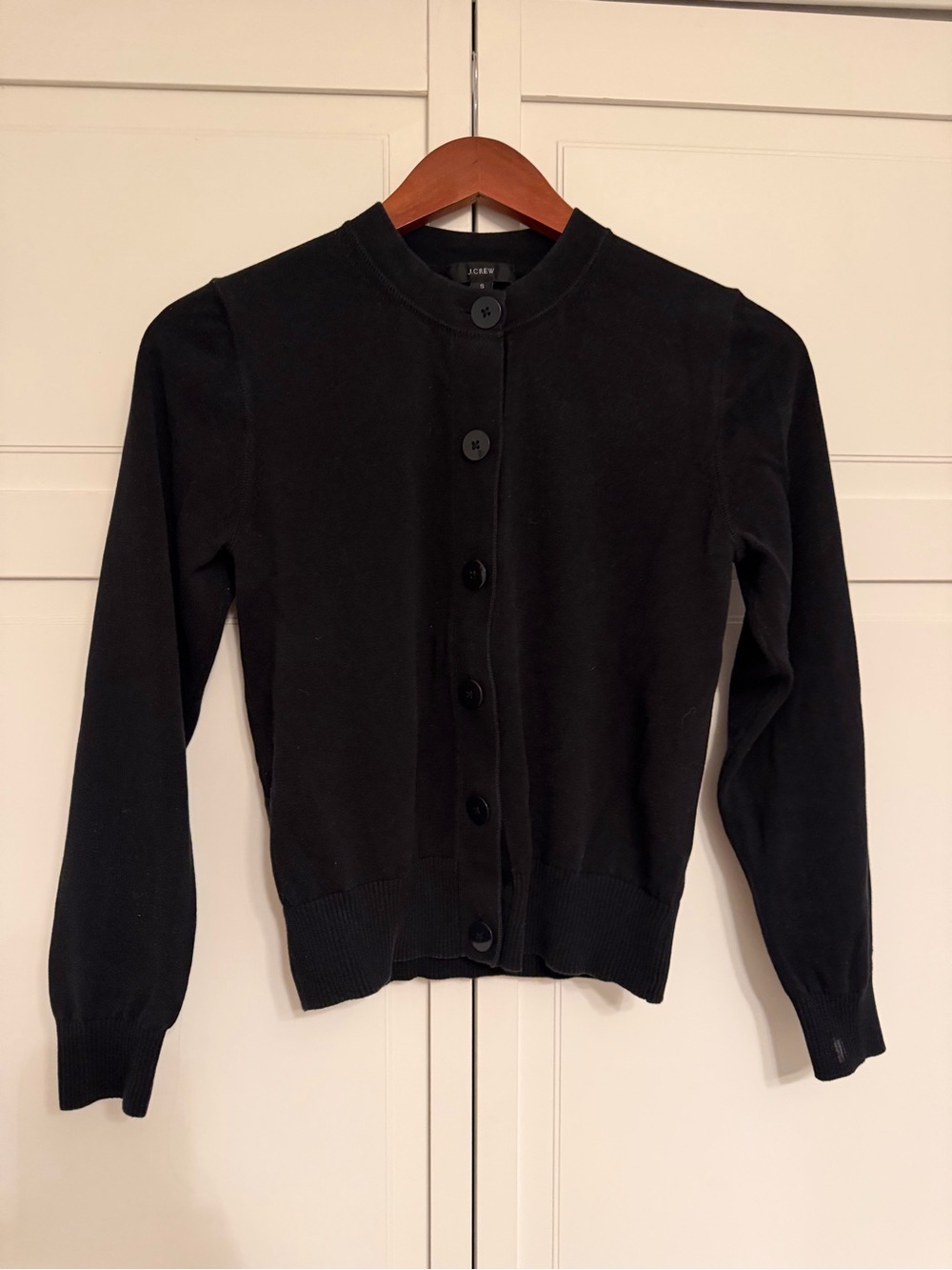J. Crew Black Button-Front Cardigan Sweater
